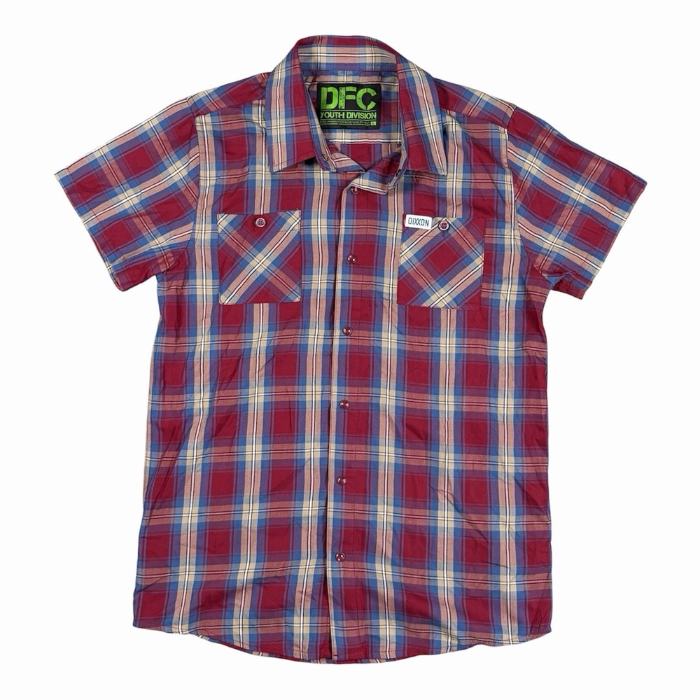 Dixxon Shirt Boys Bamboo L Plaid Flannel Pearl Snap Youth Division DFC Kids